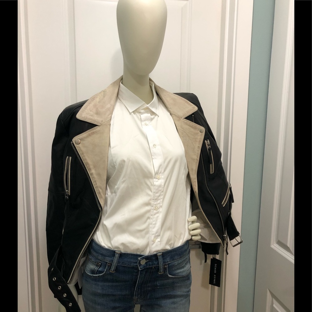 Black Rivet Leather Jacket - Picture 2 of 8